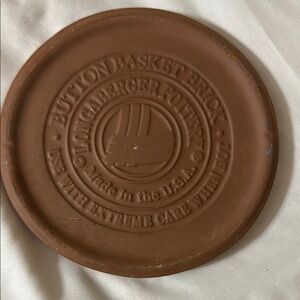 Longaberger Pottery Button Basket Brick